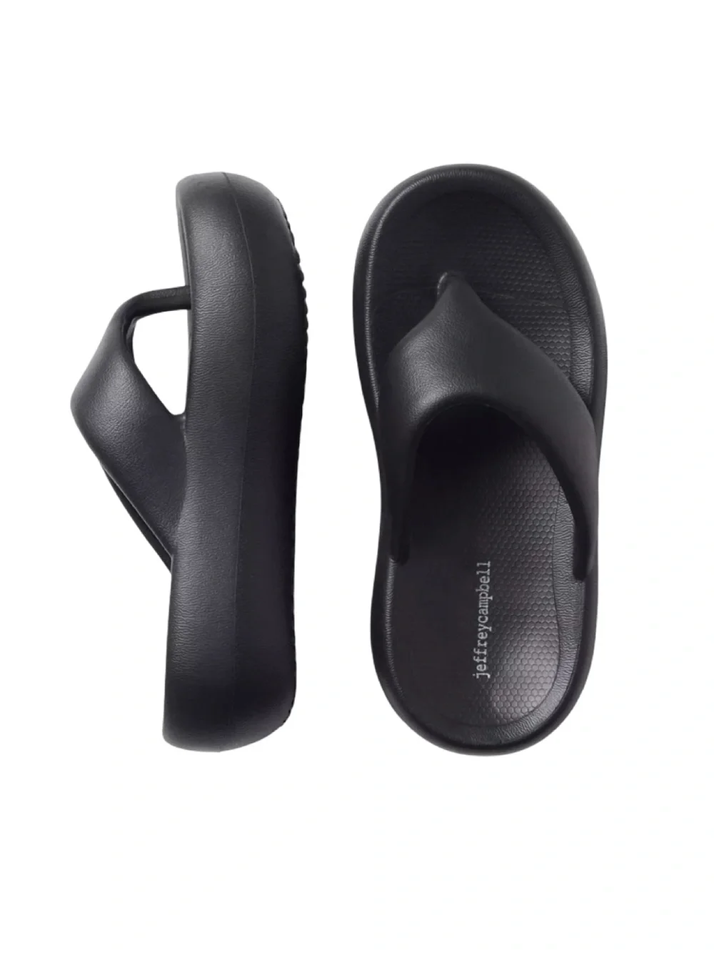 Jeffrey Campbell Chillaxin Black Platform Sandal 8 EUC